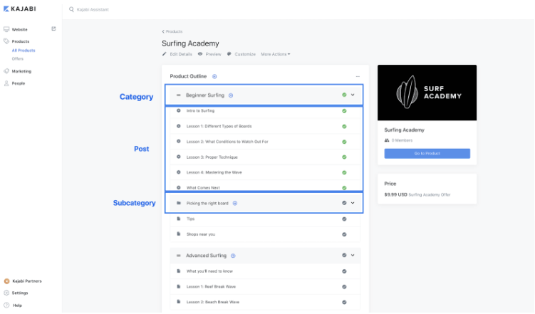 Kajabi User Interface