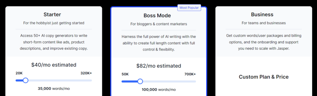 Jasper Pricing 2023