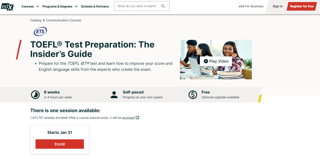 TOEFL Test Preparation By ETSx TOEFL Test Preparation By ETSx