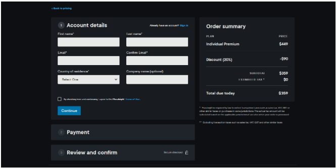 Pluralsight - Fill your account details