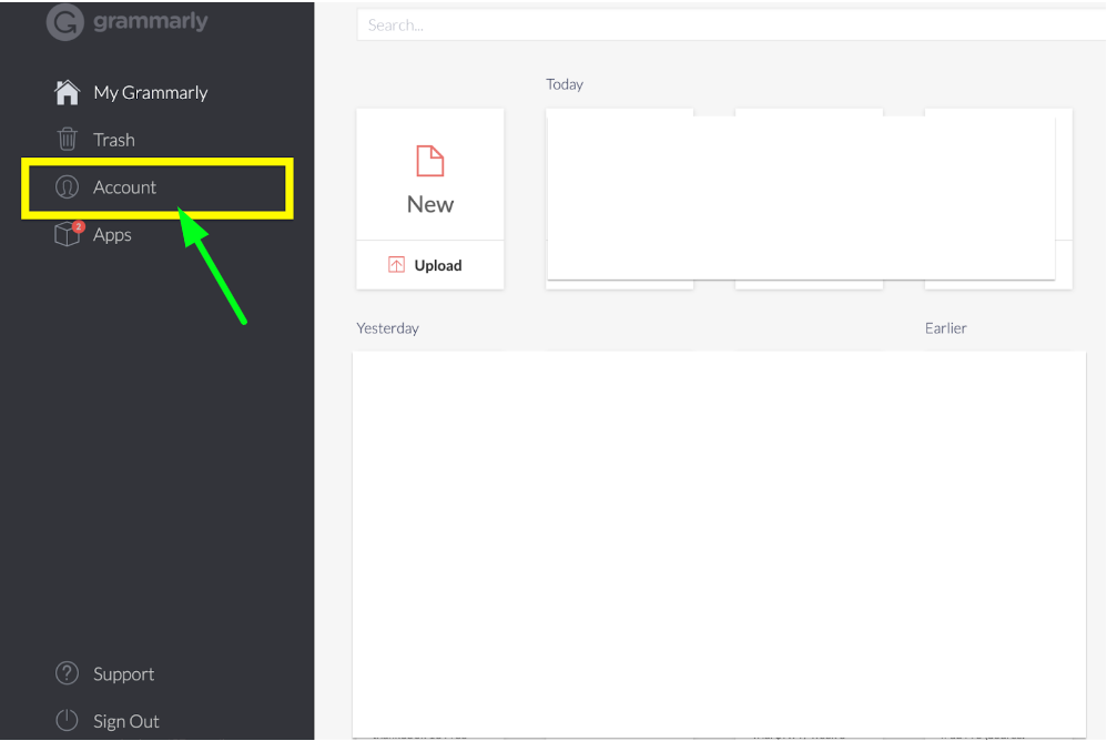 How To Cancel Grammarly - Select Account